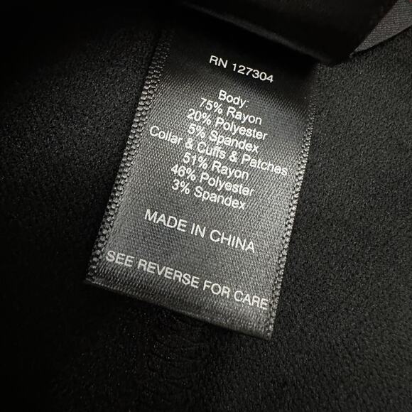 Ali Miles Jacket Womens Large Black Red Rose Trim 3/4 Sleeve Button Front - Picture 10 of 14